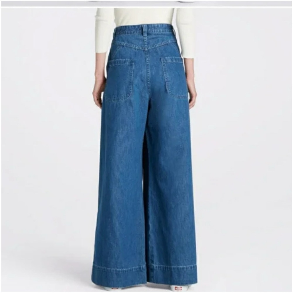 Ulla Johnson Blue Wide-Leg Denim Jeans - Picture 2 of 6